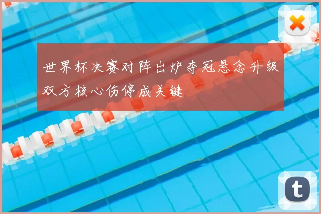 世界杯决赛对阵出炉夺冠悬念升级双方核心伤停成关键